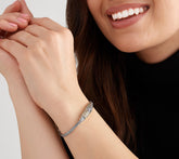 Artisan Crafted Fancy Station Bracelet Sterling Silver & 18K Gold, 6-3/4"